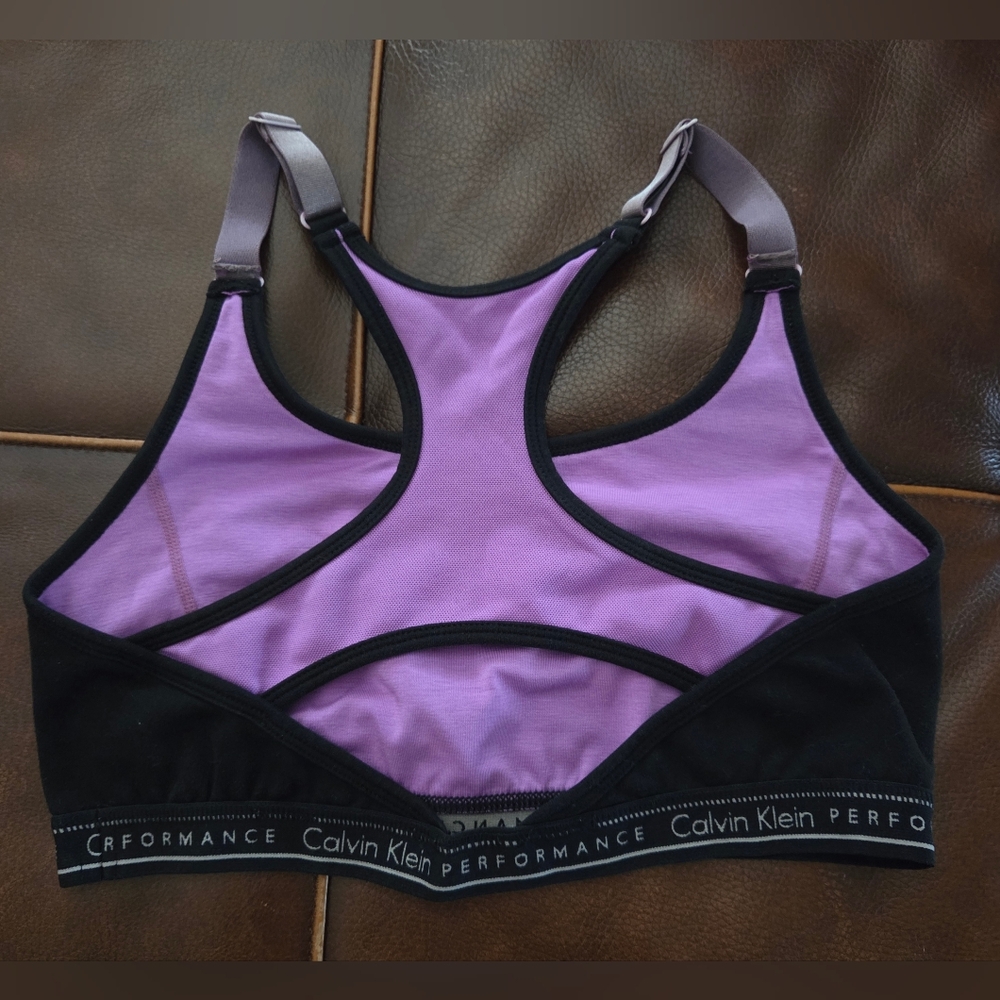 Calvin Klein Blue and Black Sports Bras Size Medium - Picture 10 of 13